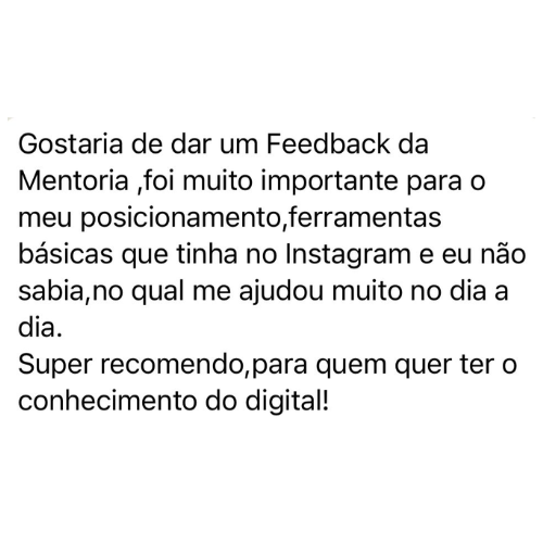 Depoimento sobre a mentoria da Verena